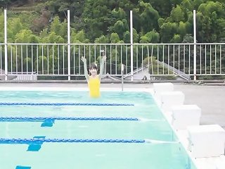 XHamster Video - Japanese Girl Swim In Pool With Yellow Swimsuit Soft